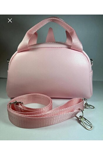 ErcanBag Çocuk Çantası pembe Önü Peluşlu askılı