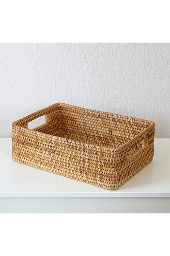 Mylamp Gamze L Rattan Storage Box & Decorative Basket 36X26X11 cm