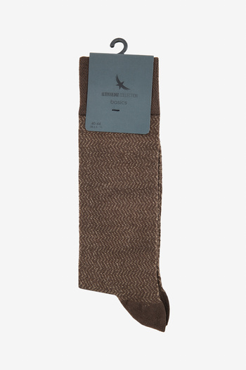 ALTINYILDIZ CLASSICS Men's Brown-Beige Patterned Socks