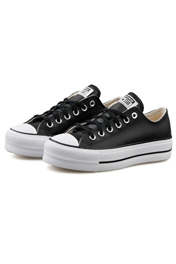 Converse Chuck Taylor All Star Leather Platform Kadın Siyah Sneaker Ayakkabı 561681c