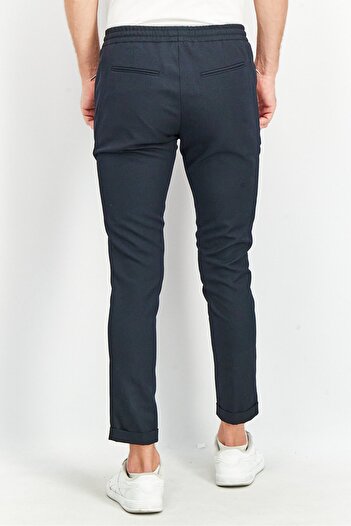 The Kooples Men Regular Fit Plain Casual Pants, Navy