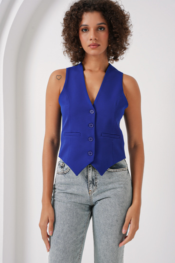 Bigdart 6796 Model Saks Color Short Woven Vest