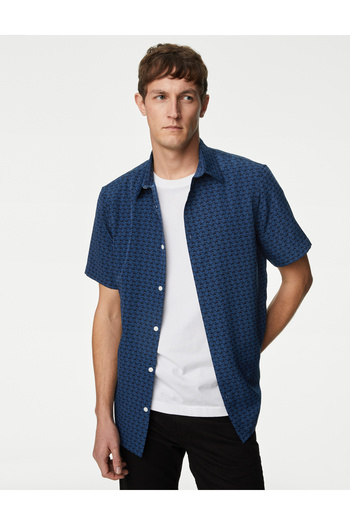 Marks & Spencer Regular Fit Kısa Kollu Desenli Gömlek