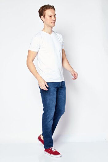 Selected Homme Men Straight Fit Washed Stretchable Jeans, Blue