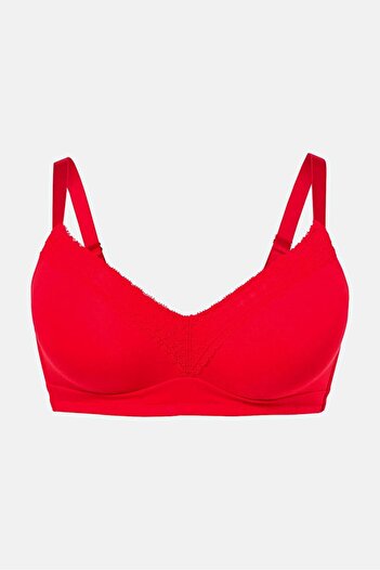Tchibo Women Unlined Non Padded Soft Bra, Red