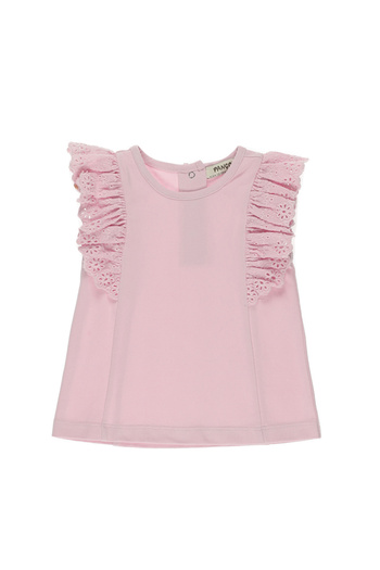 Panço Kız Pink Örme Yuvarlak Yaka Atlet