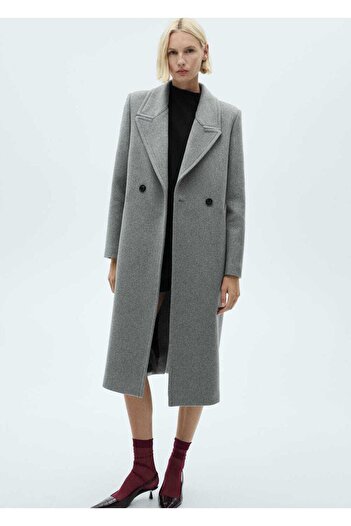 MANGO Woman Wool coat with flap
