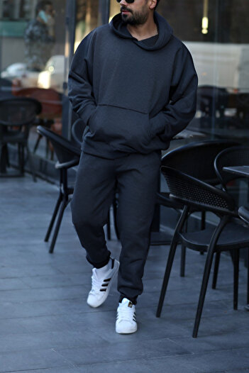ruNadeS Ανδρικό Σετ Φούτερ Oversize Kangaroo Pocket Leg - Home Wear