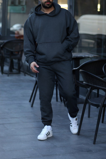 ruNadeS Ανδρικό Σετ Φούτερ Oversize Kangaroo Pocket Leg - Home Wear
