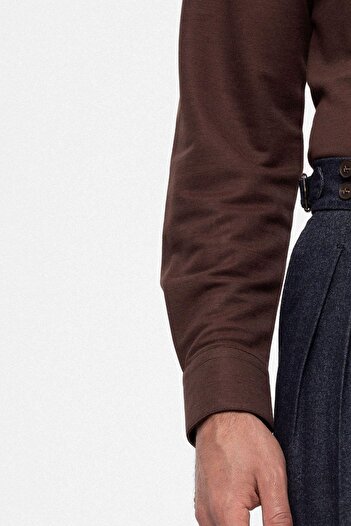 Antioch Indigo Wool Look High Waist Pleated Men's Trousers