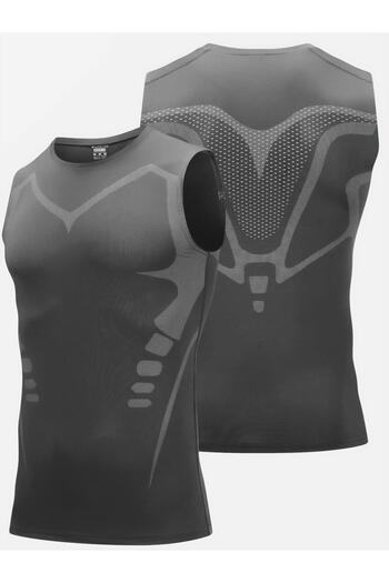 GHASSY CO. Ghassy Co. Men's Fitness - Quick Dry and Breathable Contraction Sleeveless Sports T-Shirt