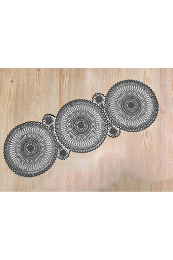 Çt Çeyizci Tekstil Runner Lace Detailed Smoked Single Runner - 115X35Cm