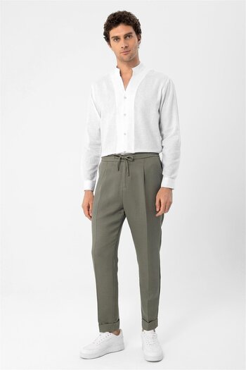 Antioch White Judge Collar Long Sleeve Men's Shirt