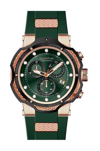 Quantum Hng1051.875 Green Silicone Band Men Wristwatch