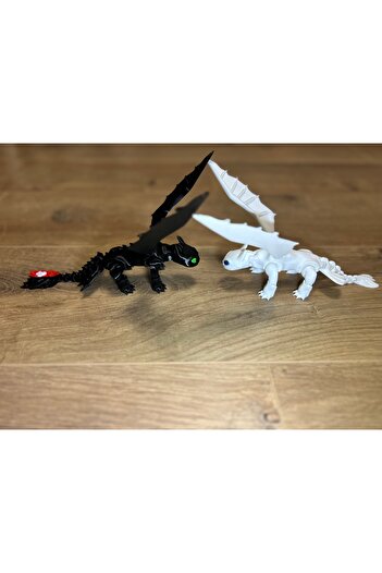 3D Dükkanı (2 ADET )Dişsiz Ve Işığın Öfkesi Ejderhanı Nasıl Eğitirsin Hareketli Figürleri 2siBirlikte20 Cm
