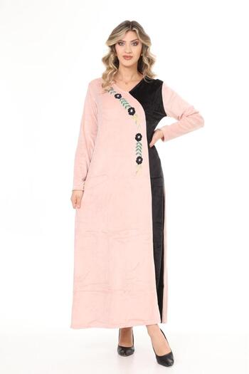 mervemoda KADIN UZUN KOL KADİFE ELBİSE