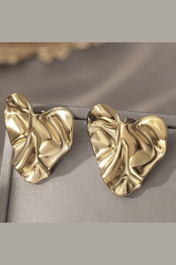 MAZEN Asymmetric Heart Model Wavy Pinterest Earrings