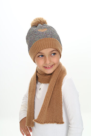Sevimli Girl's Beret Scarf Set 4-10 Years