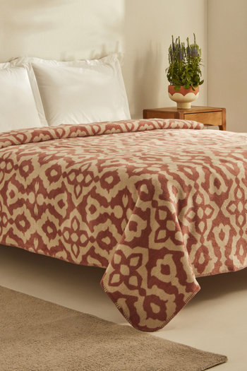 Karaca Home Rina Double Cotton Terracota Blanket