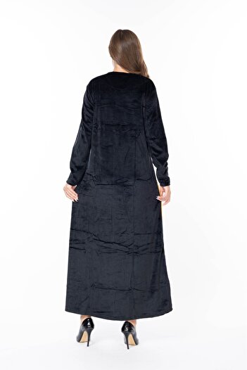 mervemoda Women's Long Sleeve Velvet Dress