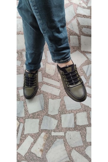 ÇİĞDEM KUNDURA Khaki Green Crocus Ayalp Leather Shoes