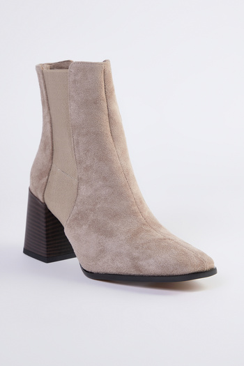 TRENDYOL SHOES Mink vastag blokksarkú női bokacsizma TAKAW25BO00057