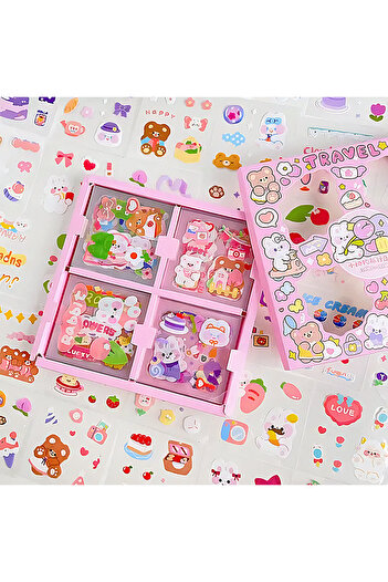 GUGUK Travel Themed 100 Sheets 4 Compartment Sticker Set - Bullet Journal