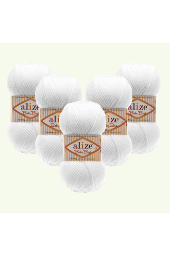 Alize 5-Piece White Bamboo Antipiling Thread Set - Baby Best