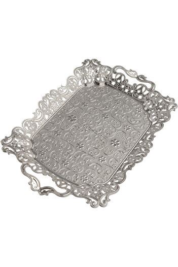 Sena Motif Rectangular Metal Tray for 4 People (291-4)