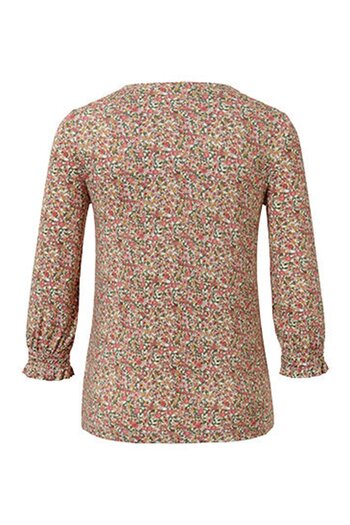 Tchibo Women Scoop Neck Long Sleeves Floral Print Top, Pink