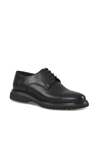 Jakamen Black 100% Leather Lace-Up Eva Sole Oxford Casual Shoes