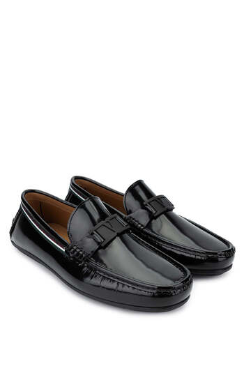 Valentino Erkek Hakiki Deri Siyah Loafer Ayakkabı