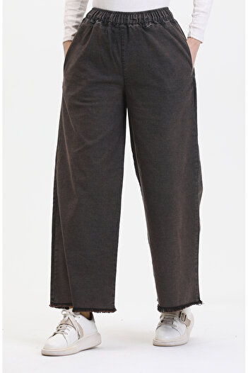 sefamerve Smoke Colored Elastic Waist Jeans - 1793t-01