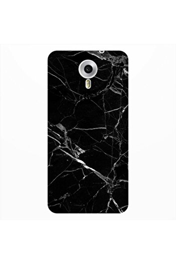 General Mobile Gm 5 Plus Case 0.4mm Laser Cut Silicone Cover Marble Black Compatible