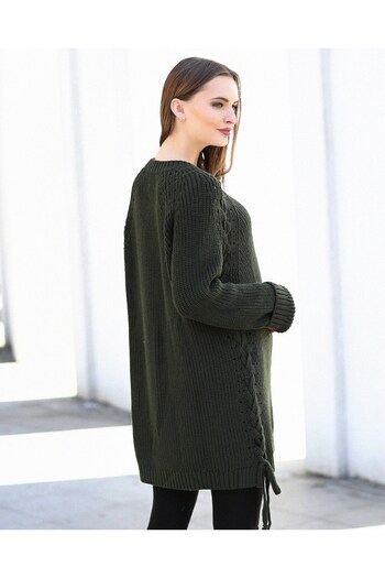 BUSA Pregnant Knit Detailed Knitwear Sweater Khaki