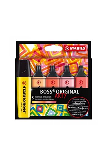 Stabilo Boss Arty Sıcak Renkler Işaretleme Kalem Seti 5'li