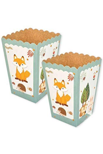 Parti Dükkanım Forest Themed Corn Box 8 Pieces