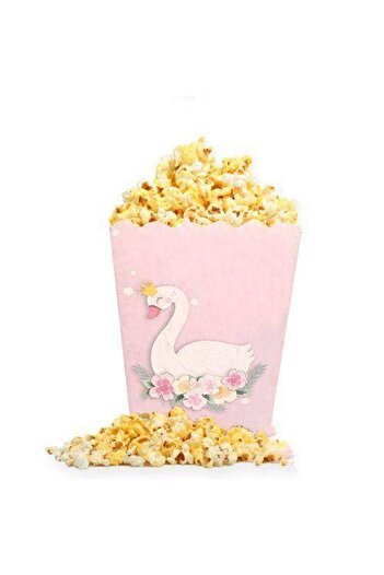 Parti Dükkanım Swan Themed Corn Box 8 Pieces