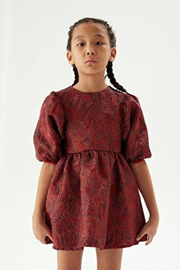 Tyess BG Store Rochie burgundă pentru fete NS23FWT4920