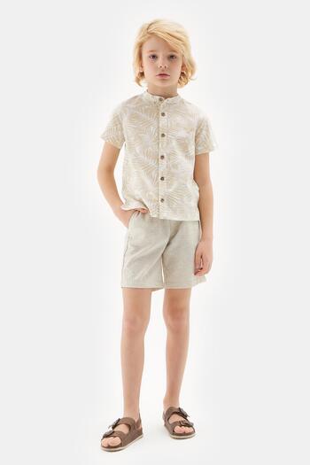 Nebbati Bg Store Boy Patterned Shirt 23ss2nb3613