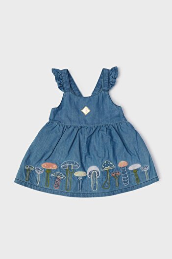 Layette Bg Store Kız Bebek Denim Elbise