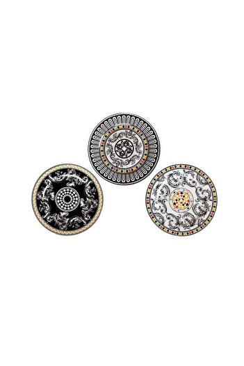 Lucky Art Baroque Patterned Margery Bone Porcelain Plate Set - 6 Pieces 20 Cm Lyhd 537