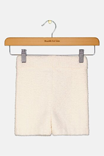 NA-KD Toddlers Girl Teddy Pajama Shorts, Off White