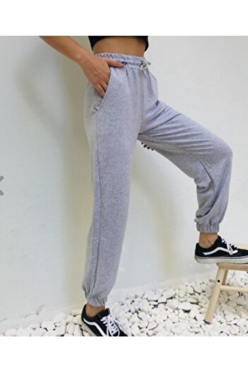 Noa Noa Gray Elastic Women's Sweatpants - Straight Cut