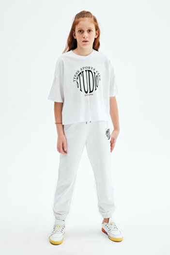 Tyess Bg Store Girls White Tshirt 23psstj4508