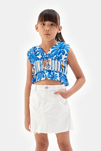 Tyess Bg Store Κοριτσίστικη Λευκή Φούστα 23ss1tj4310