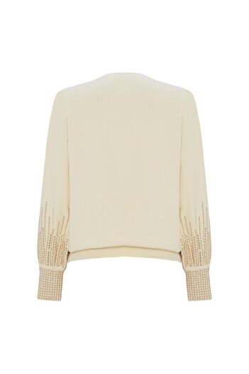 Exquise Stone Embroidered Sweater Sweater
