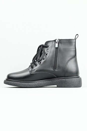 PUNTO 351062   Lace-Up Side Zipper Winter Black Boots Women