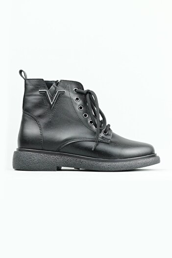 PUNTO 351062   Lace-Up Side Zipper Winter Black Boots Women