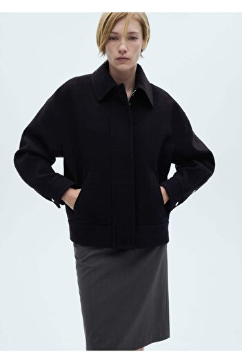 MANGO Woman Palton supradimensionat de lână